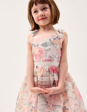 Kelis Floral Lace Hanky Hem Dress, Pink (PINK), large