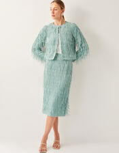 Cosima Fringe Jacket, Green (SAGE), large