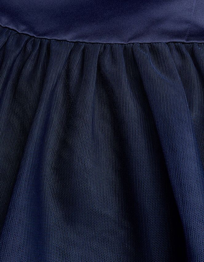 Bow Tulle Bridesmaid Dress Blue | Girls' Dresses | Monsoon UK.