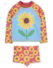 Frugi Rachel Rash Vest & Shorts Swim Set, Yellow (YELLOW), large