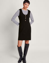Phene Pinafore Mini Dress, Black (BLACK), large