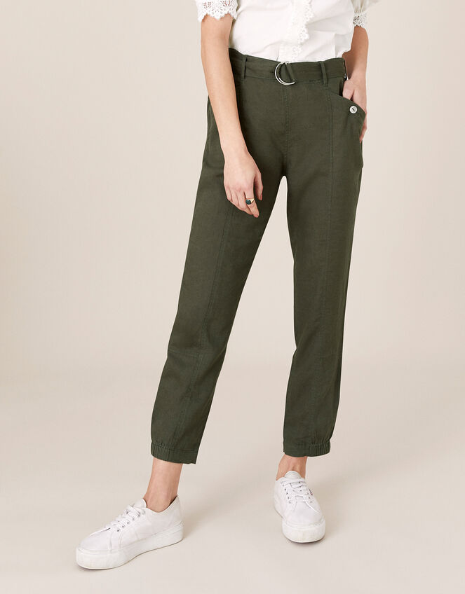 Frankie Joggers in Pure Linen Green