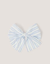 Stripe Bow Hair Clip, , large