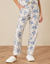 Bird Floral Pyjama Bottoms , Ivory (IVORY), large