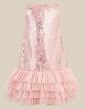 Sofia Sequin Ruffle Party Dress, Pink (PINK), large