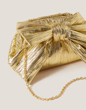 Oversized Bow Metallic Bag, , large