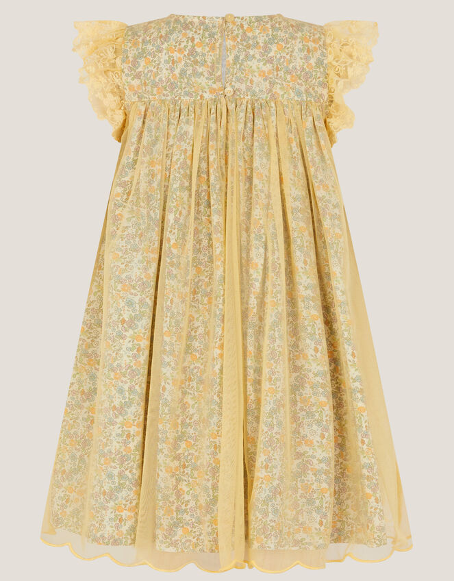 Darcie Ditsy Floral Mesh Dress, Yellow (YELLOW), large