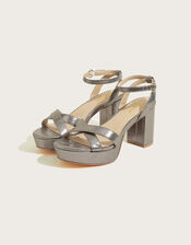 Metallic Platform Sandals, Gold (GOLD), large