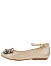 Animal Dazzle Bow Shoes, Gold (GOLD), large