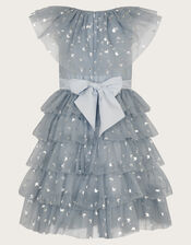Frilly Butterfly Tulle Tiered Dress, Blue (BLUE), large
