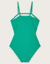 Bow Textured Swimsuit, Green (GREEN), large