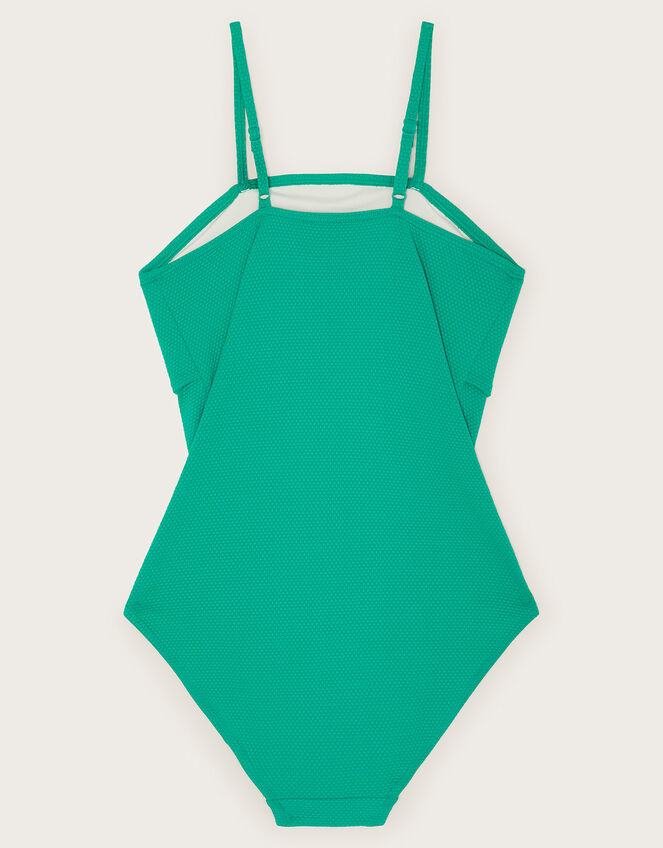 Bow Textured Swimsuit, Green (GREEN), large