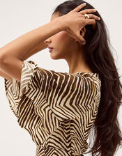 Pippa Animal Print Midi Dress, Green (KHAKI), large