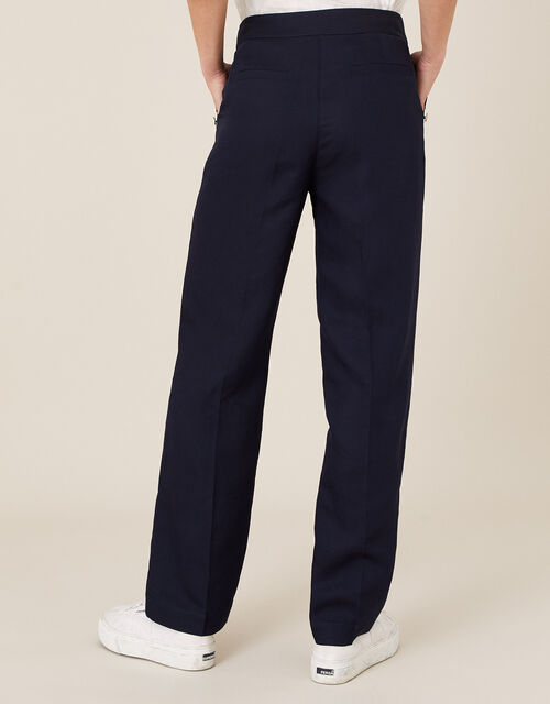 Smart Regular Length Trousers in Linen Blend, Blue (NAVY), large