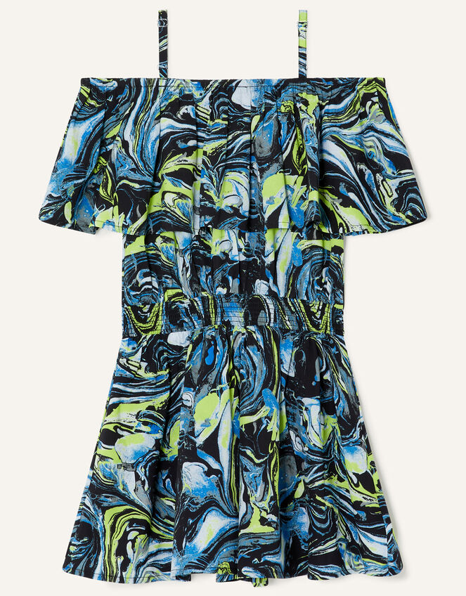 Swirl Marble Culotte Playsuit, Black (BLACK), large
