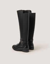 Milly Leather Knee High Boots , Black (BLACK), large