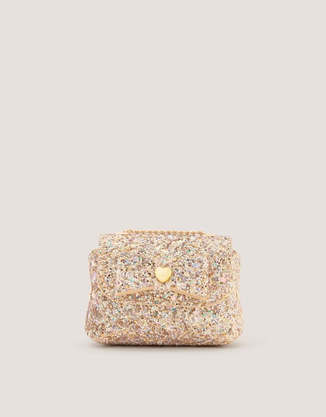 Mini Glitter Crossbody Bag, Gold (GOLD), large