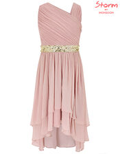 Abigail One Shoulder Prom Dress, Pink (DUSKY PINK), large