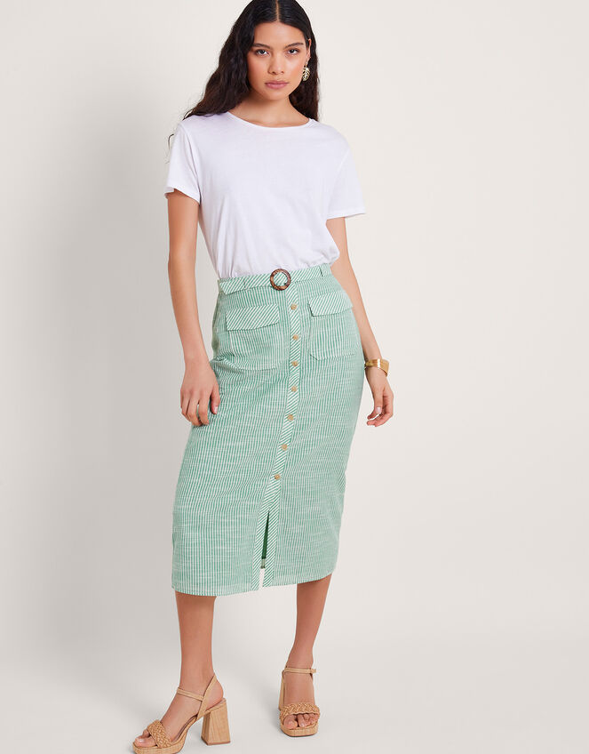 Athena Stripe Skirt, Green (GREEN), large
