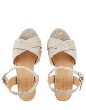 Shimmer Platform Sandals, Gold (GOLD), large