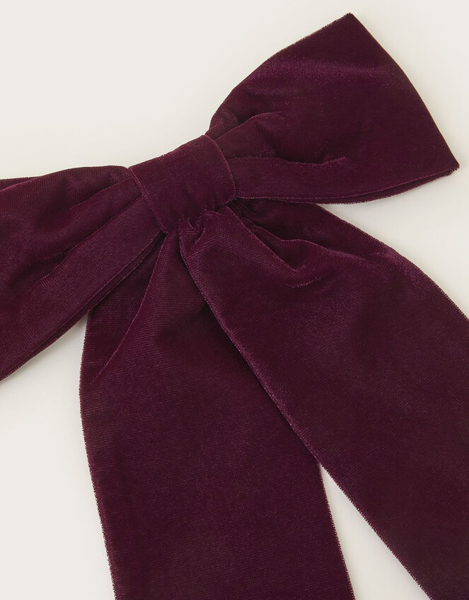 Velvet Bow Hair Clip, , large