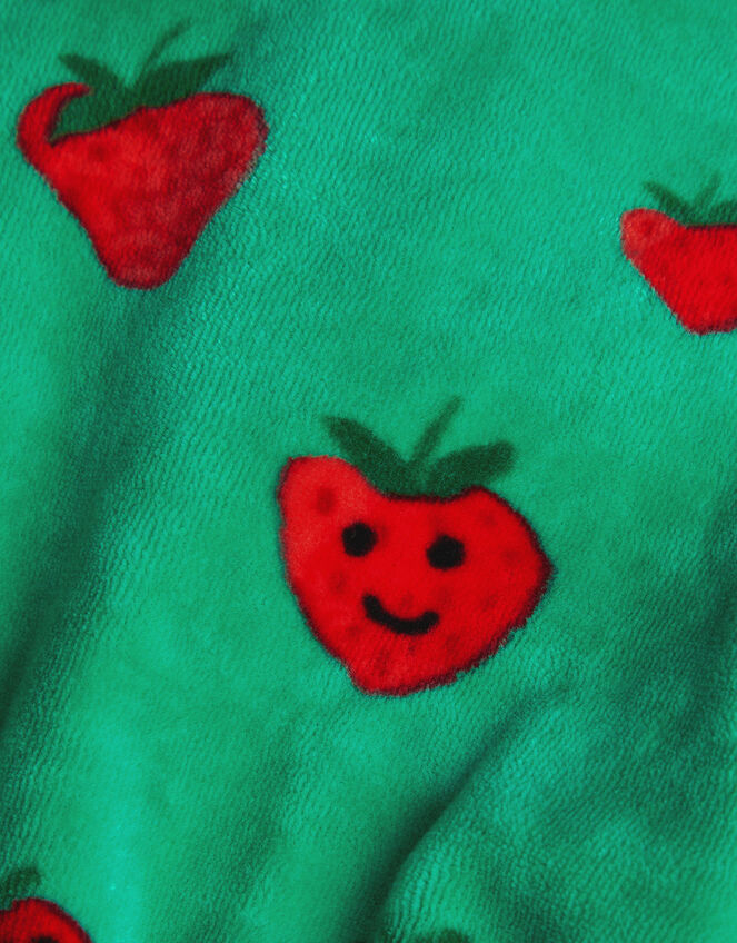 Strawberry Print Velour Top, Green (GREEN), large