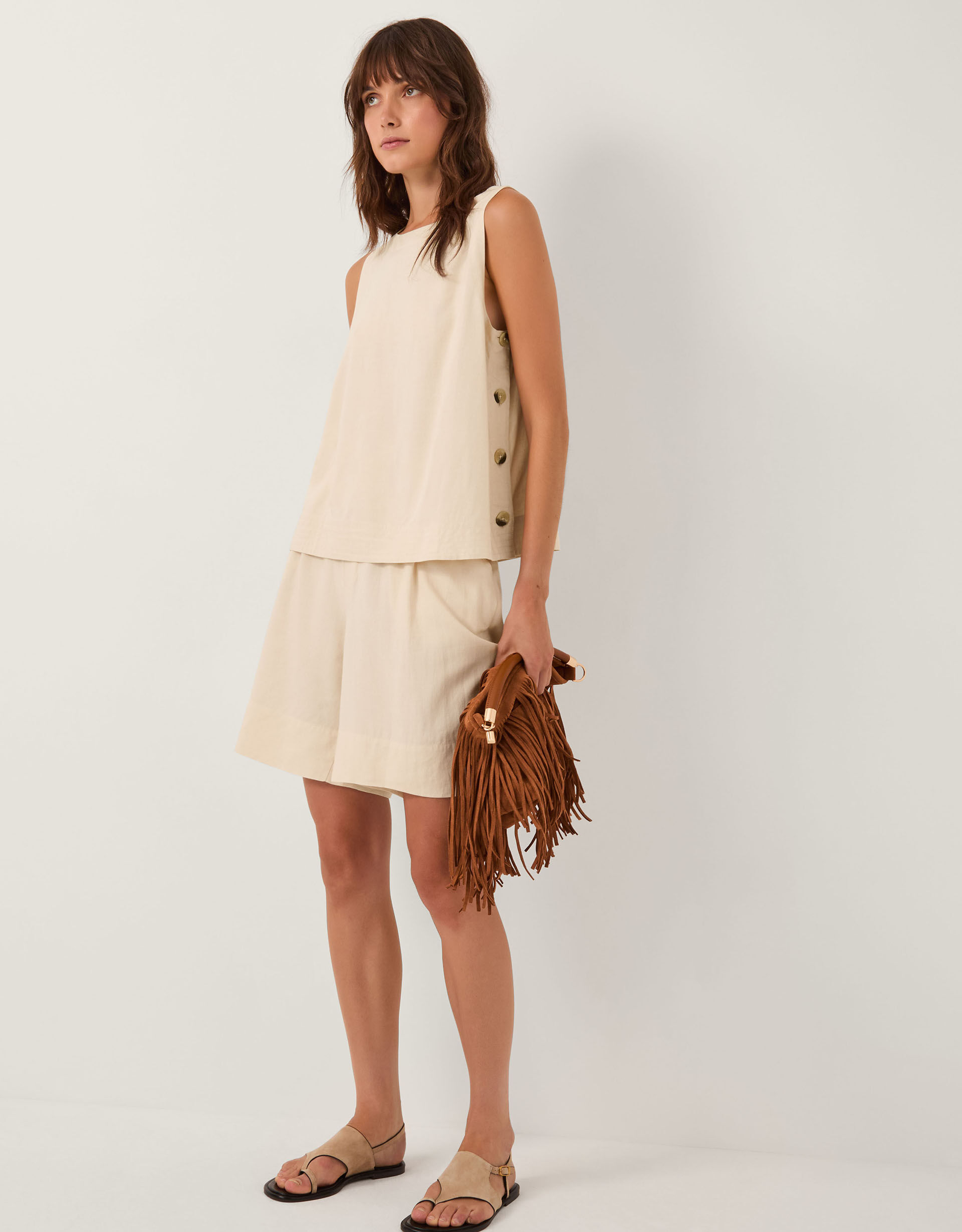 Lucy Linen Blend Tank Top  Natural