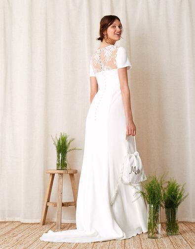 Shauna Crepe and Lace Bridal Dress Ivory, Ivory (IVORY), large