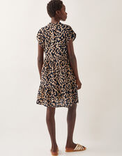 Ania Embroidered Batik Mini Dress, Black (BLACK), large