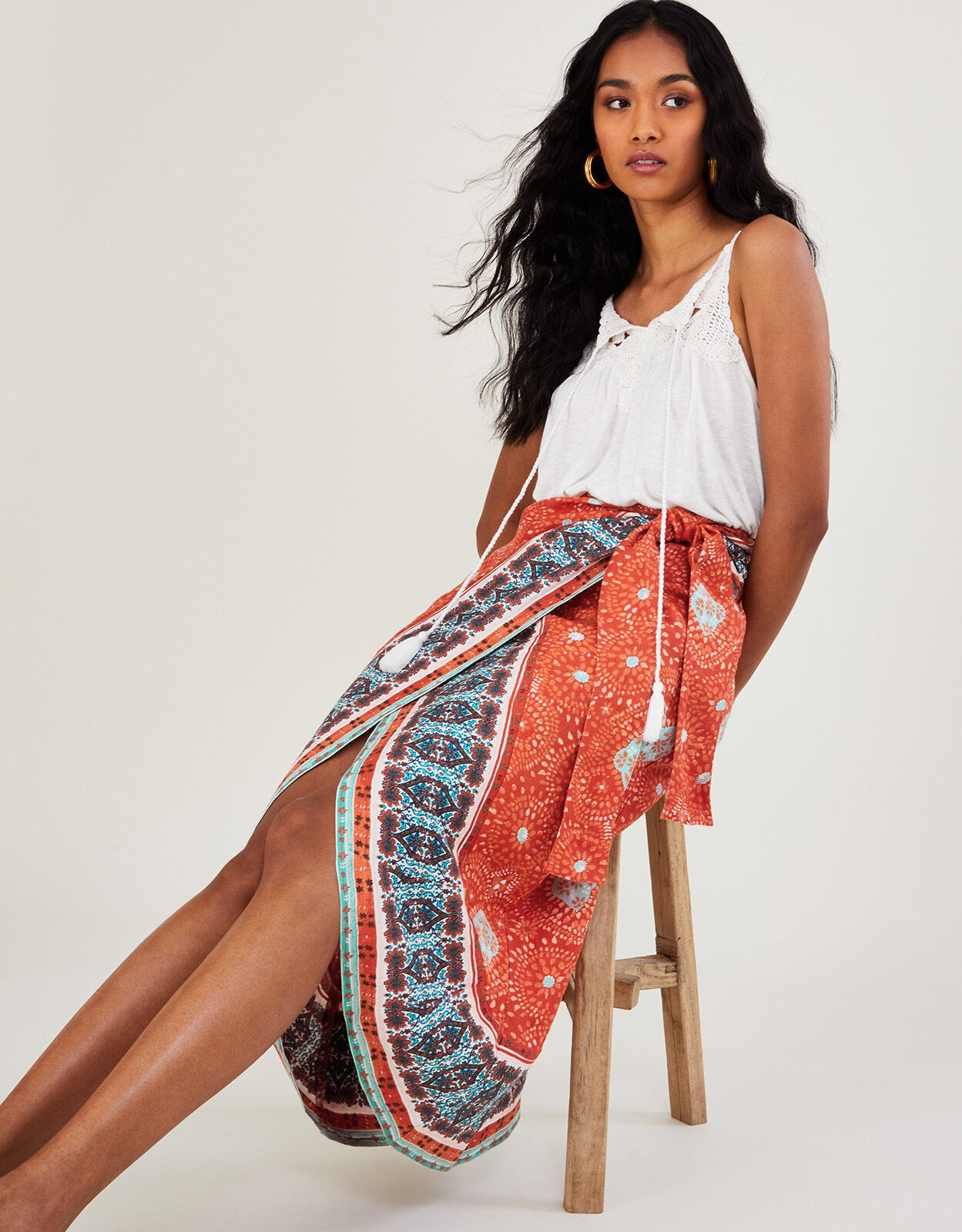 Linen beach 2025 wrap skirt