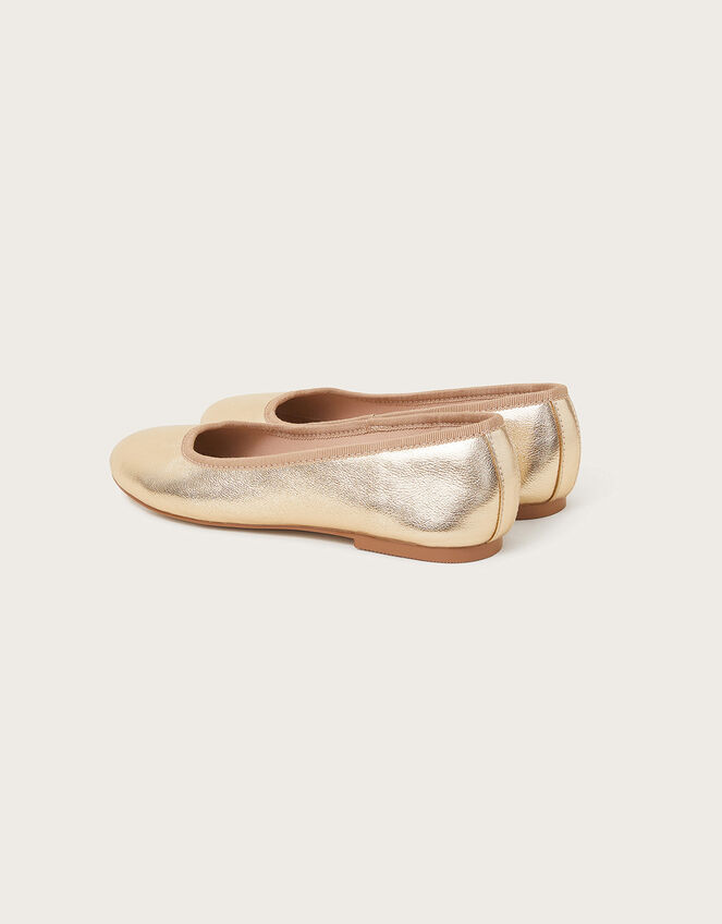 Metallic Ballet Flats Gold | Women's Shoes | Monsoon UK.
