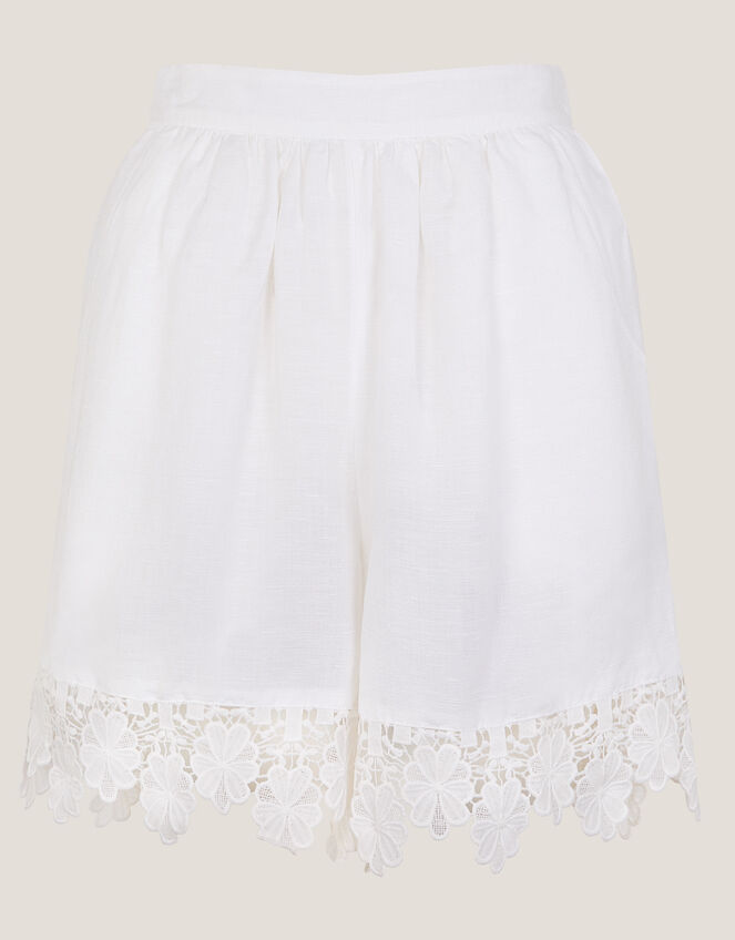 Lara Floral Embroidered Shorts White