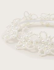 Embellished Faux Pearl Bridesmaid Headband, , large