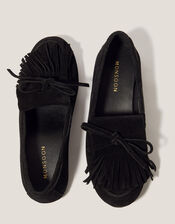 Sarah Suede Moccasins, Black (BLACK), large