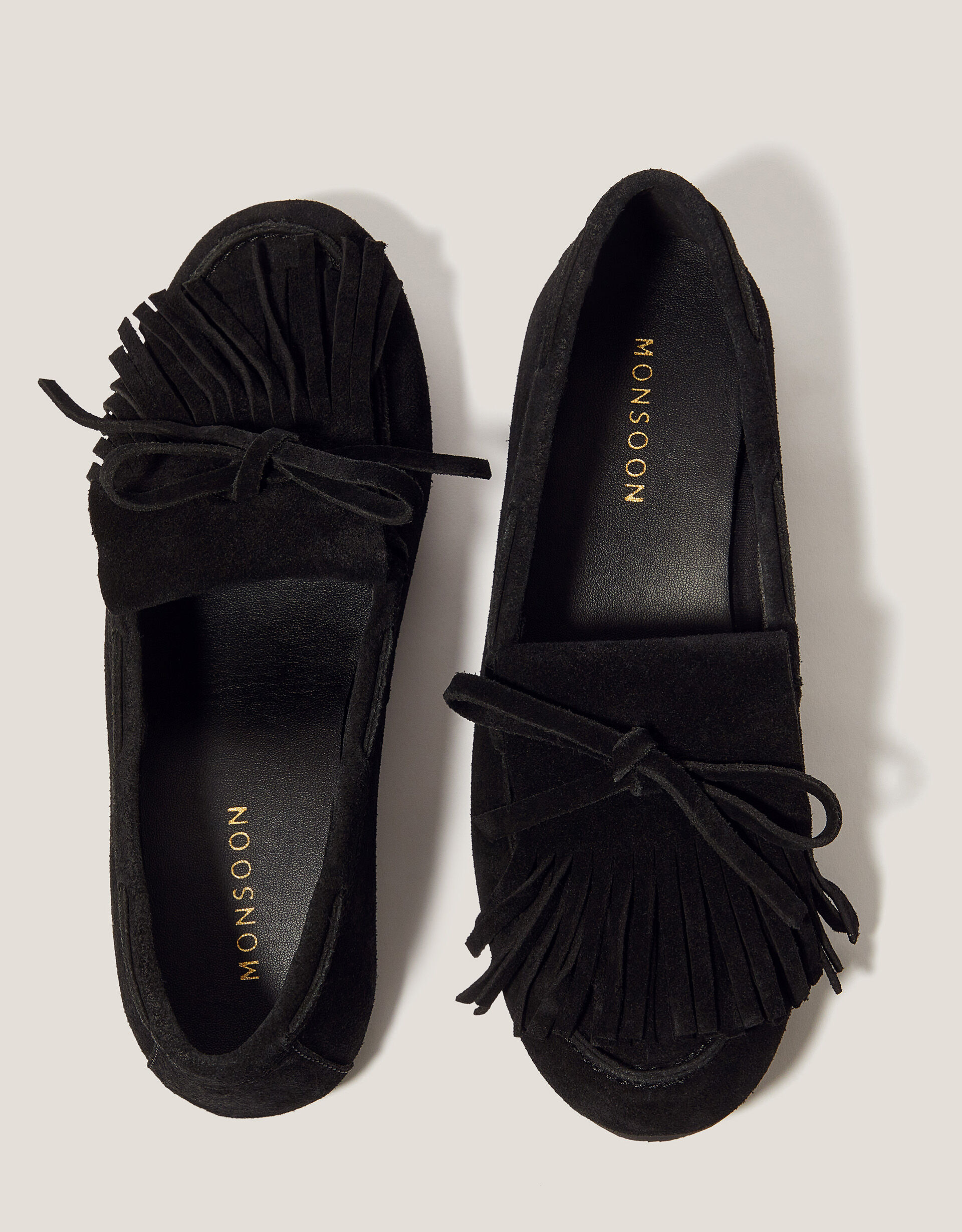 Urbann-Vibe Black Suede Moccasins With Knot And Zircons For Professionals Comfort All Day