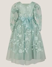 Beatrice Floral Embroidered Party Dress, Green (SAGE), large