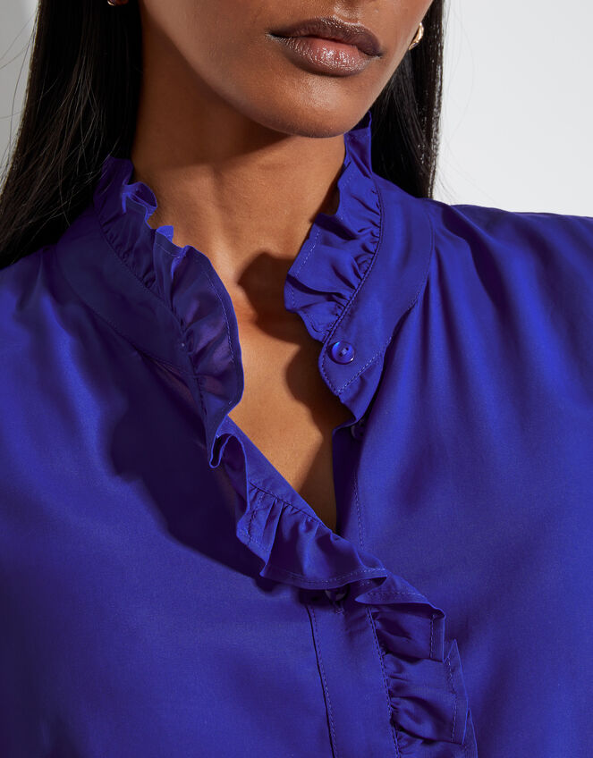Cecily Ruffle Blouse, Blue (COBALT), large