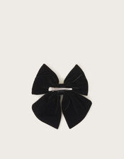Diamante Velvet Bow Hair Clip, , large