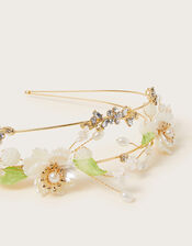 Garla Flower Pearl Wire Headband, , large