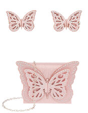 Nina Shimmer Butterfly Bag and Hair Clip Set, , large