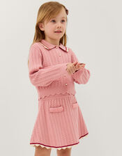 Embellished Cable Knit Cardigan, Pink (PINK), large