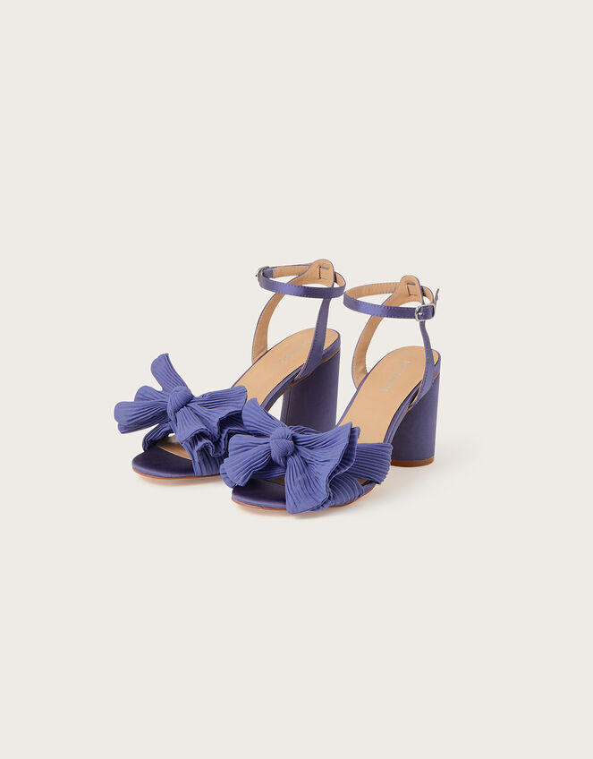Bow Block Heel Sandals, Blue (BLUE), large