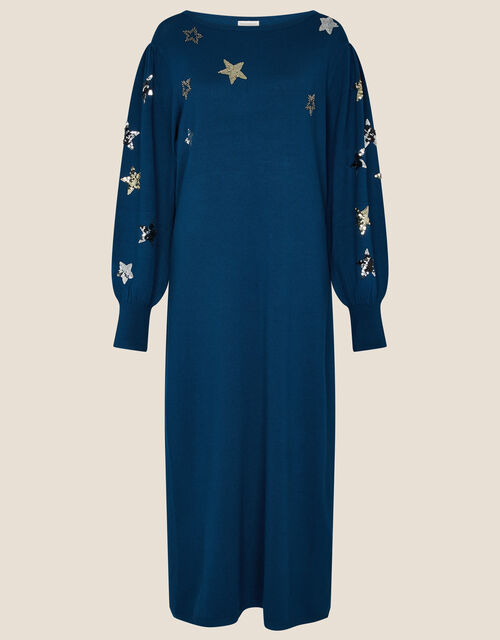Embellished Sequin Star Dress , Teal (TEAL), large