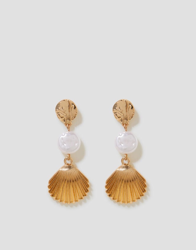 Drop Shell Earrings, , large