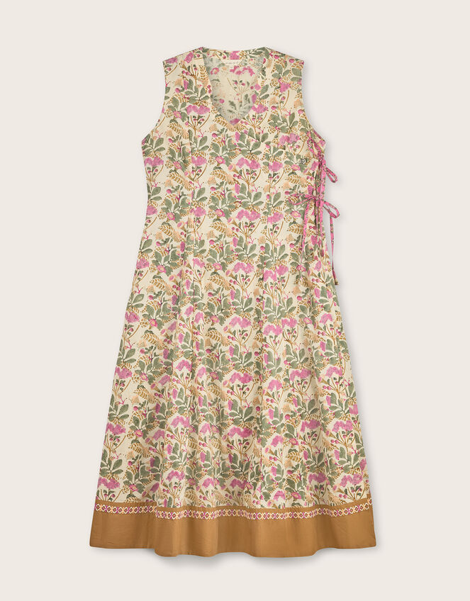 East Aurelie Hand-Woodblock Botanical Print Dress, Multi (MULTI), large