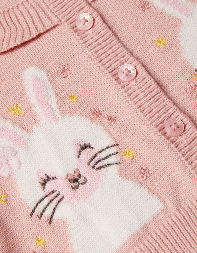 Babyhug Half Sleeves Top & Capri Set Bunny Print - Pink