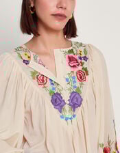 Winny Embroidered Floral Blouse, Ivory (IVORY), large