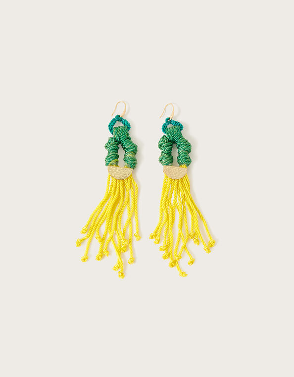 Flower Ring Long Tassel Earrings , , large