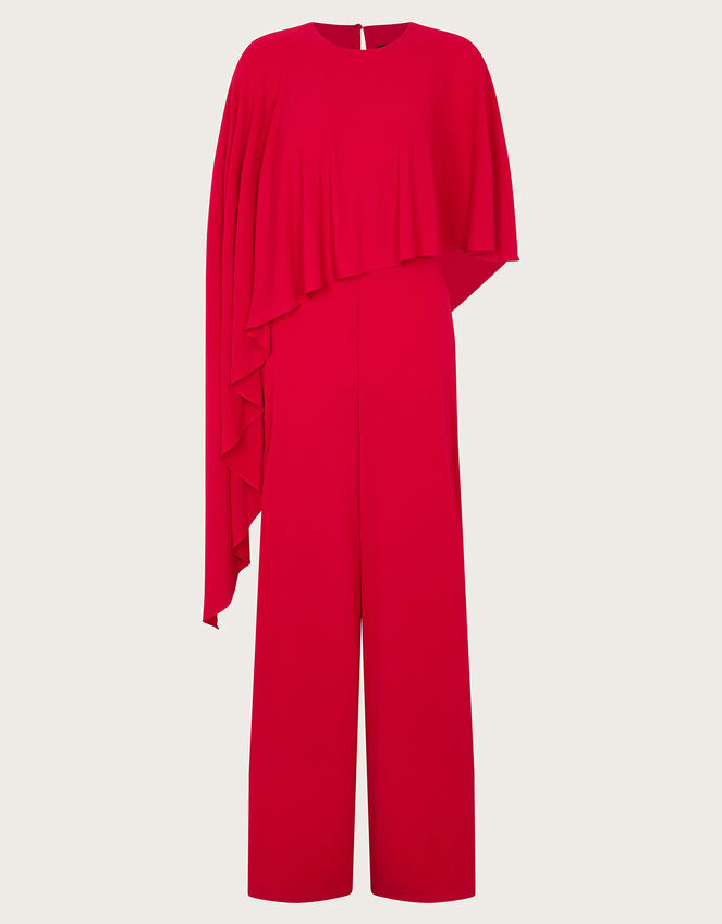Delia Drape Jumpsuit, Red (RED), large