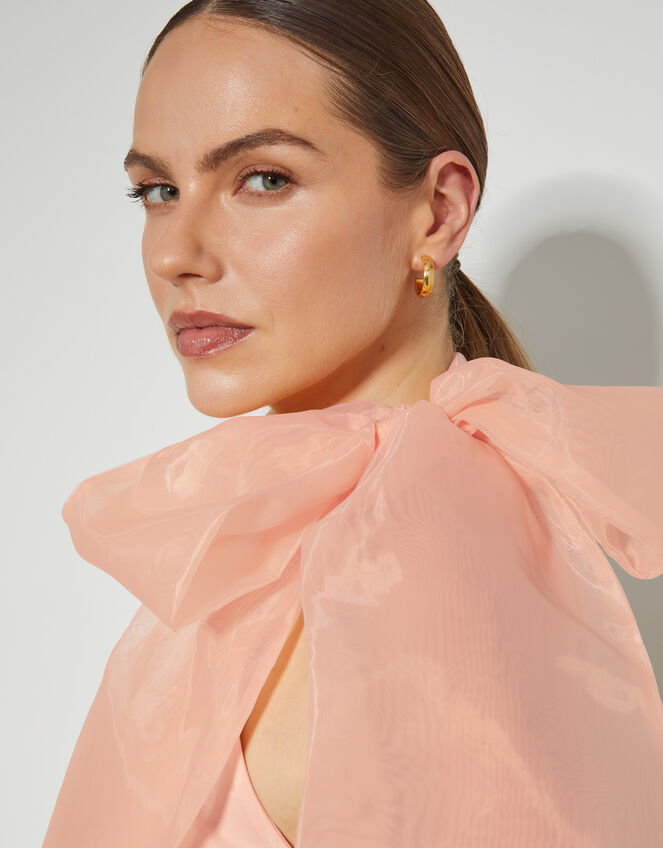 Vera Sleeveless Organza Pussybow Top Pink